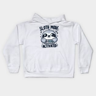 Whimsical 'Sloth Mode Activated' design Kids Hoodie